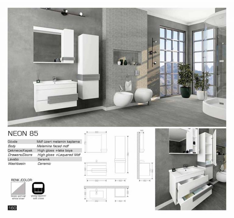 lux neon banyo mobilyasi
